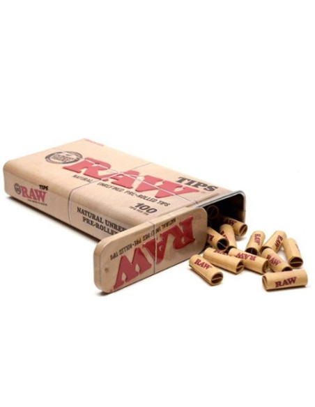 DISPLAY CAJETILLA METALICA RAW CON TIPS PREENROLADOS 6 UDS