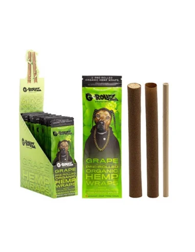 G-ROLLZ PRE-ROLLED HEMP WRAPS X 2 GRAPE 12 UDS...
