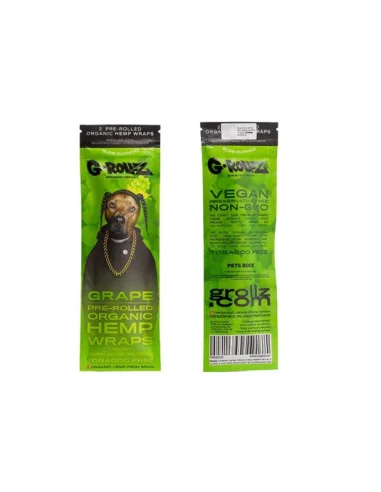 G-ROLLZ PRE-ROLLED HEMP WRAPS X 2 GRAPE 12 UDS...