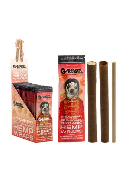 G-ROLLZ PRE-ROLLED HEMP WRAPS X 2 STRAWBERRY 15 UDS PR1520A