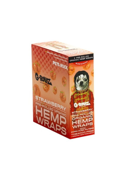 G-ROLLZ PRE-ROLLED HEMP WRAPS X 2 STRAWBERRY 15 UDS PR1520A