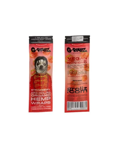 G-ROLLZ PRE-ROLLED HEMP WRAPS X 2 STRAWBERRY 12...