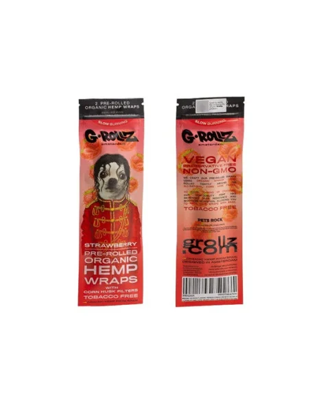 G-ROLLZ PRE-ROLLED HEMP WRAPS X 2 STRAWBERRY 12 UDS PR1521A