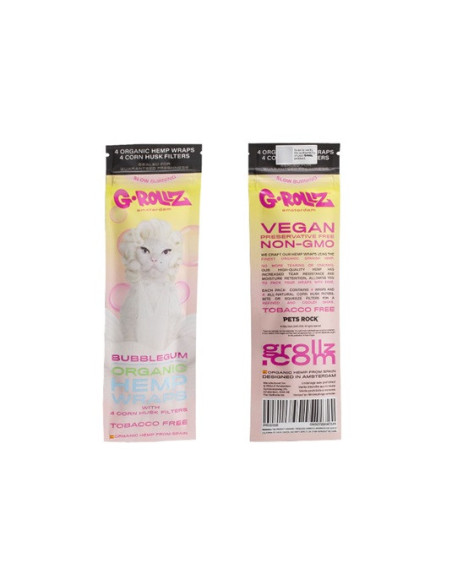 G-ROLLZ HEMP WRAPS X 4 BUBBLEGUM 15 UDS PR1515B