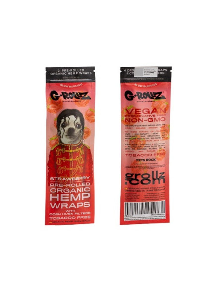 G-ROLLZ HEMP WRAPS X 4 STRAWBERRY 15 UDS PR1515A