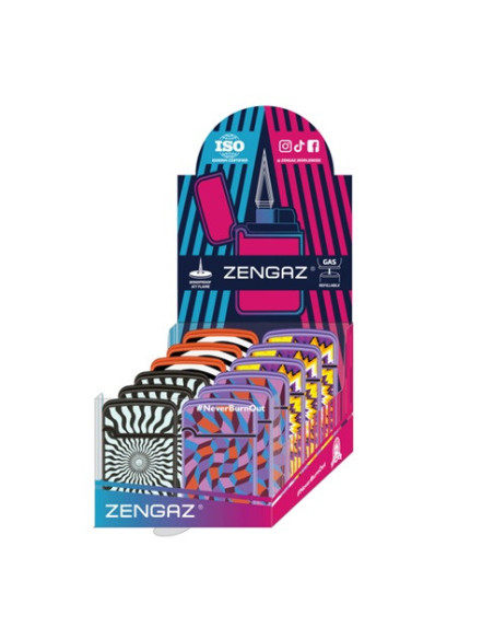 ENCENDEDOR ZENGAZ ZL12 JET FLAME DISENO LINES 12 UDS