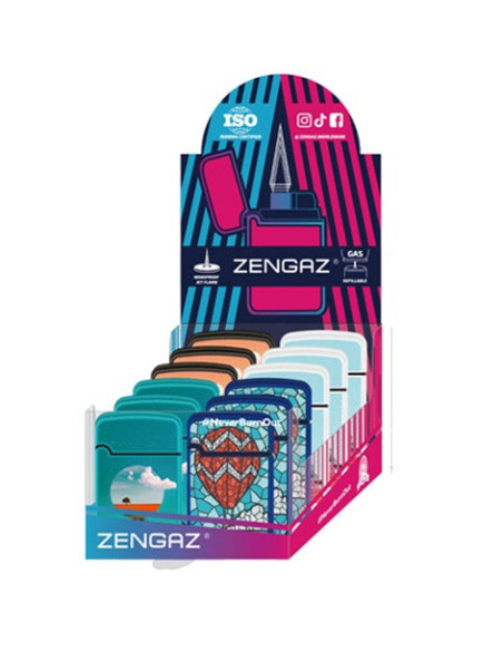 ENCENDEDOR ZENGAZ ZL12 JET FLAME DISENO ROAD TRIP 12 UDS