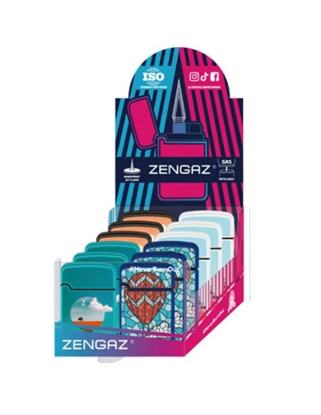 ENCENDEDOR ZENGAZ ZL12 JET FLAME DISENO ROAD TRIP 12 UDS