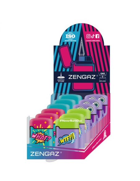 ENCENDEDOR ZENGAZ ZL03 JET FLAME DISENO COLORS 12 UDS