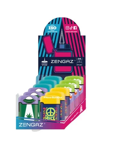 ENCENDEDOR ZENGAZ ZL03 JET FLAME DISENO HIPPIE...