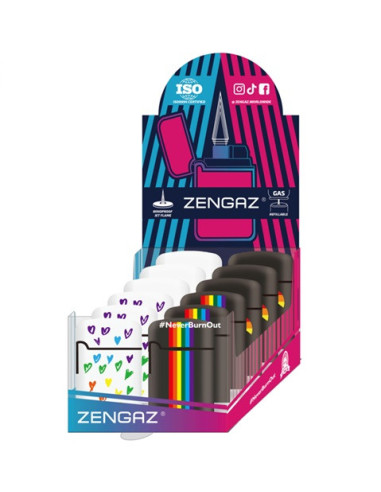 ENCENDEDOR ZENGAZ ZL03 JET FLAME DISENO LOVE 12...