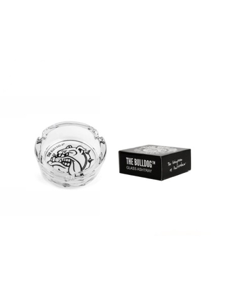 CENICERO THE BULLDOG DE VIDRIO BLANCO Y NEGRO 1 UDS