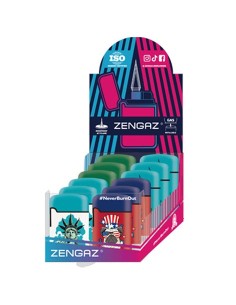 ENCENDEDOR ZENGAZ ZL 3 JET FLAME DISEÑO UNIQUE FACE 12 UDS