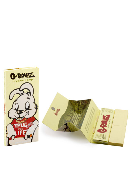 PAPELILLO G-ROLLZ KING SIZE + TIPS + TRAY BANKSY ORGANIC HEMP 16 UDS BG72A