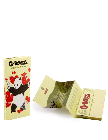 PAPELILLO G-ROLLZ KING SIZE + TIPS + TRAY BANKSY ORGANIC HEMP 16 UDS BG72A