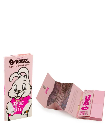 PAPELILLO G-ROLLZ KING SIZE + TIPS + TRAY BANKSY PINK 16 UDS BG75C
