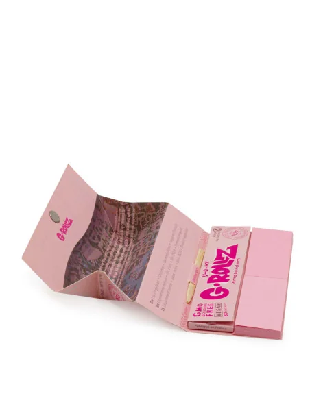 PAPELILLO G-ROLLZ KING SIZE + TIPS + TRAY BANKSY PINK 16 UDS BG75C