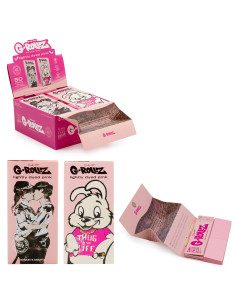 PAPELILLO G-ROLLZ KING SIZE + TIPS + TRAY BANKSY PINK 16...