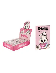PAPELILLO G-ROLLZ 1 1/4 + TIPS + TRAY BANKSY CONEJO PINK...
