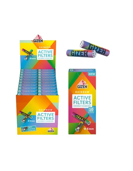 ACTIVE GIZEH FILTER RAINBOW 20 UDS DE 10 FILTROS