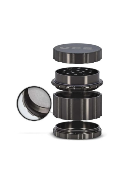 GRINDER OCB ALUMINIO BLACK 4 PARTES 50 MM