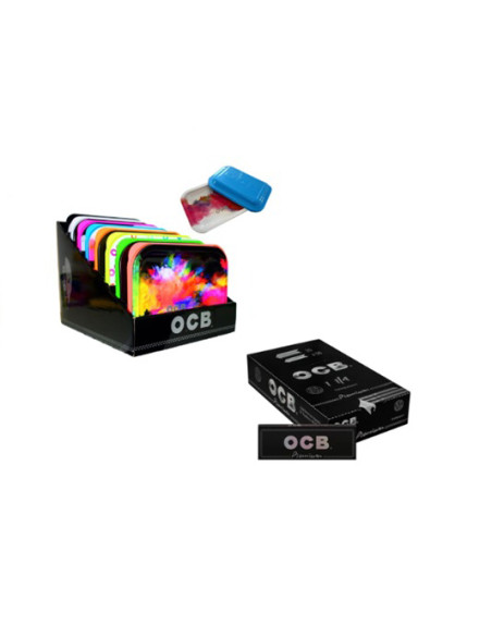 DISPLAY DE BANDEJAS OCB METÁLICAS 8 UDS + OCB PREMIUM 1 1/4 24 UDS GRATIS