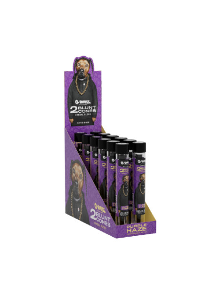 G-ROLLZ TUBO DE VIDRIO CONO HERBAL BLUNT X2 PURPLE HAZE 12 UDS