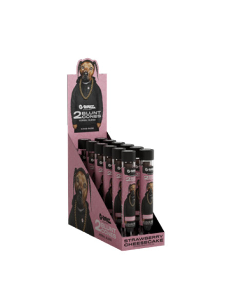 G-ROLLZ TUBO DE VIDRIO CONO HERBAL BLUNT X2 STRAWBERRY CHEESCAKE 12 UDS