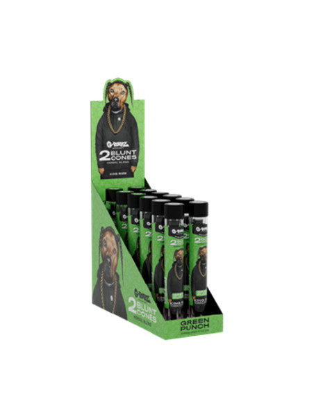 G-ROLLZ TUBO DE VIDRIO CONO HERBAL BLUNT X2 GREEN PUNCH 12 UDS