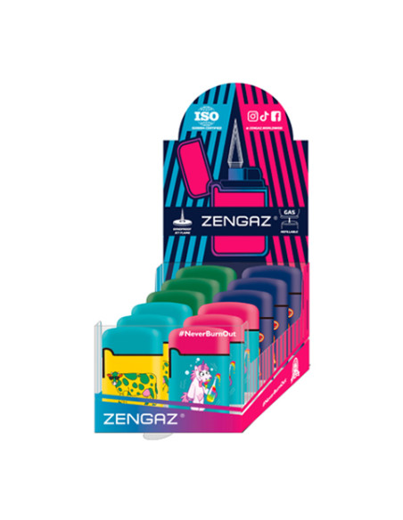 ENCENDEDOR ZENGAZ ZL03 JET FLAME CRAZY ANIMALS 12 UDS