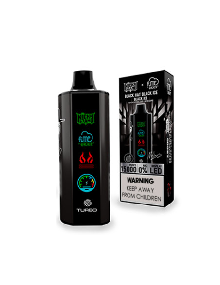 FUME VAPE NICKY JAM BLACK BERRIES BLACK HAT BLACK ICE 0% NIC 15.000 PUFF