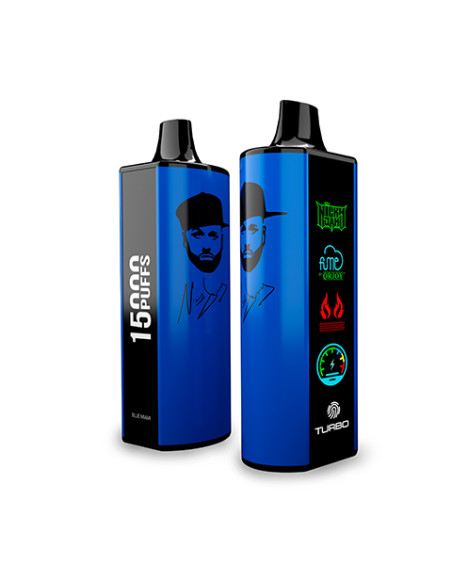 FUME VAPE NICKY JAM BLUEBERRY MINT BLUE MIAMI 0% NIC 15.000 PUFF