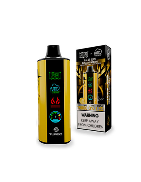 FUME VAPE NICKY JAM BANANA PINNEAPPLE CALOR JUICE 0% NIC 15.000 PUFF