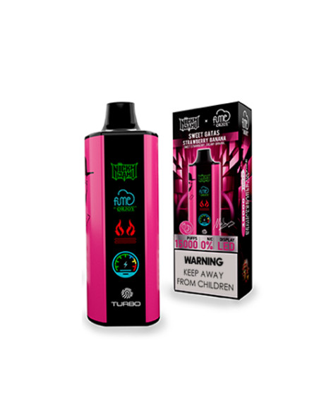 FUME VAPE NICKY JAM STRAWBERRY BANANA SWEET GATAS 0% NIC 15.000 PUFF