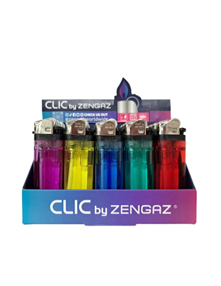 ENCENDEDOR ZENGAZ CLIC TRANSPARENTE 20 UDS