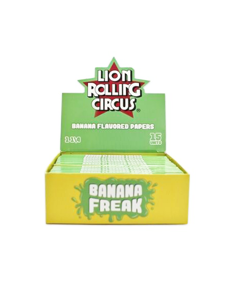 LRC PAPELILLOS 1 1/4 SABOR BANANA FREAK 15 UDS