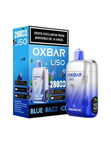 VAPORIZADOR OXBAR LISO BLUE RAZZ ICE 28000 PUFF