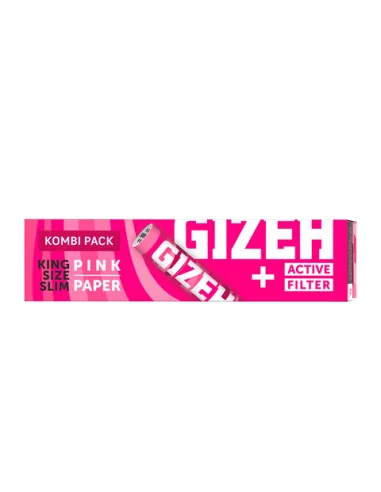 PAPELILLOS GIZEH PINK KING SIZE + ACTIVE FILTER...