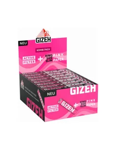 PAPELILLOS GIZEH PINK KING SIZE + ACTIVE FILTER 16 UDS 2