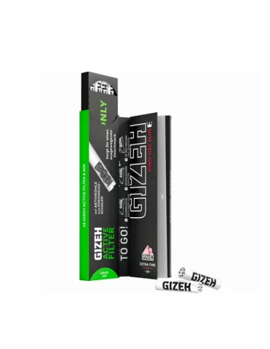 PAPELILLOS GIZEH BLACK KING SIZE + ACTIVE...