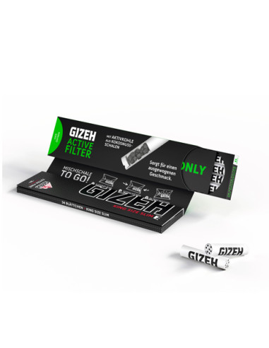 PAPELILLOS GIZEH BLACK KING SIZE + ACTIVE...