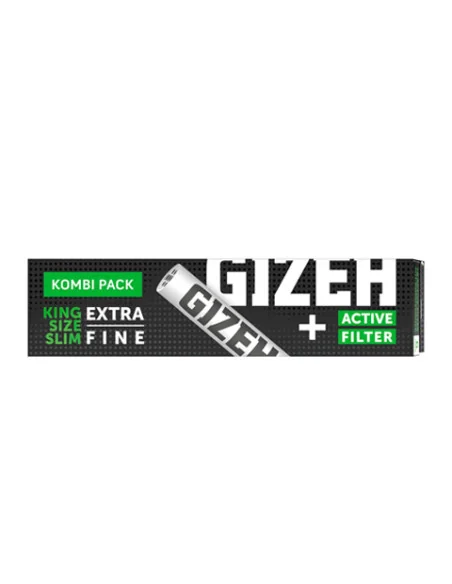 PAPELILLOS GIZEH BLACK KING SIZE + ACTIVE FILTER 16 UDS