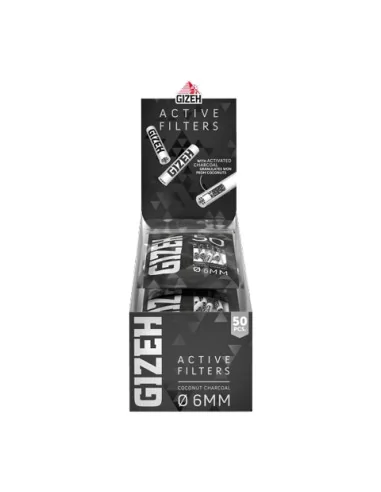 ACTIVE FILTER GIZEH BLACK 6MM 50 FILTROS 10 UDS