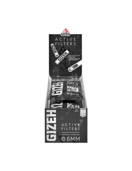 ACTIVE FILTER GIZEH BLACK 6MM 50 FILTROS 10 UDS