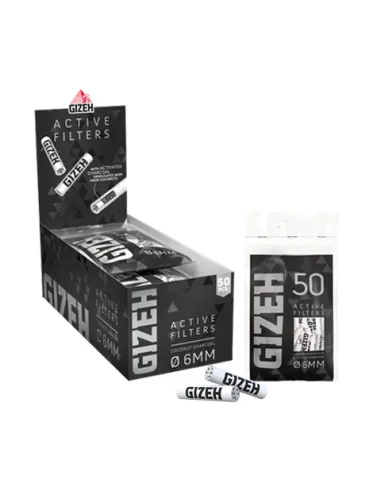 ACTIVE FILTER GIZEH BLACK 6MM 50 FILTROS 10 UDS