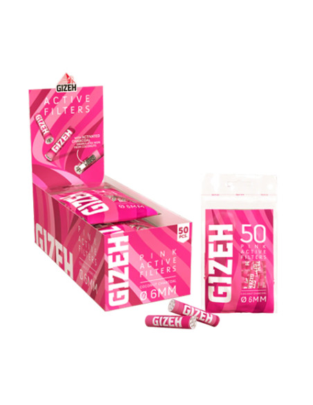 ACTIVE FILTER GIZEH PINK 6MM 50 FILTROS 10 UDS