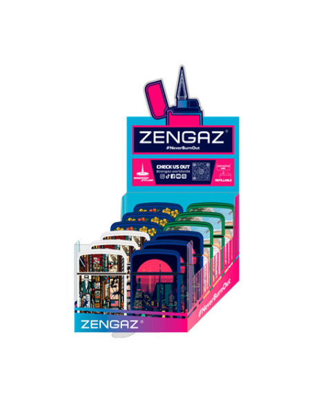 ENCENDEDOR ZENGAZ ZL12 JET FLAME DISENO CITY 12 UDS