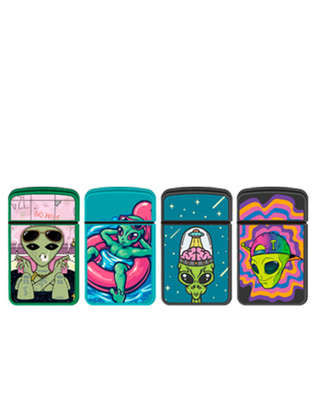 ENCENDEDOR ZENGAZ ZL12 JET FLAME DISENO ALIENS 12 UDS