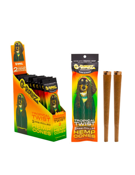 G-ROLLZ PRE-ROLLED HEMP WRAPS X 2 MANGO 12 UDS PR1521C