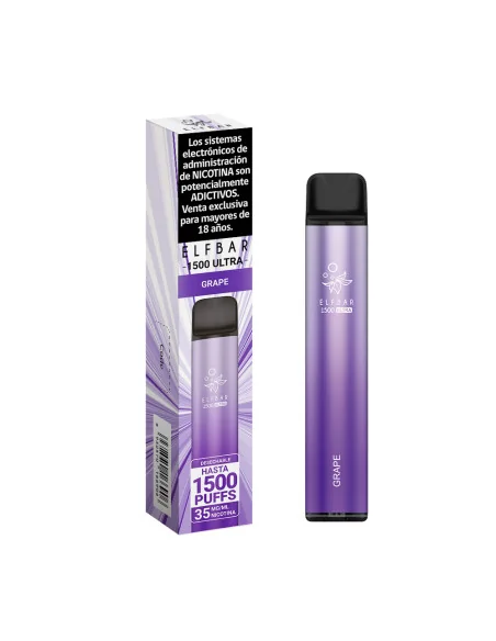 VAPORIZADOR ELFBAR GRAPE 1500 PUFF 3.5%NIC
